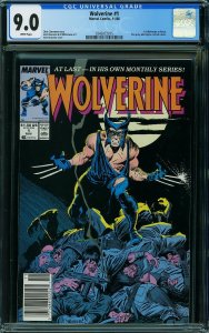 Wolverine #1 (Marvel, 1988) CGC Graded 9.0
