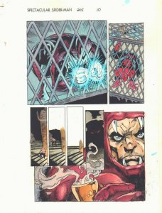 Spectacular Spider-Man #245 p.10 Color Guide Art - Spidey Trapped by John Kalisz