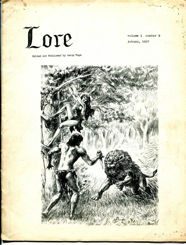 Lore #9 1967-Jerry Page-Tarzan-pre Comic Book Price Guide-early fanzine-VG