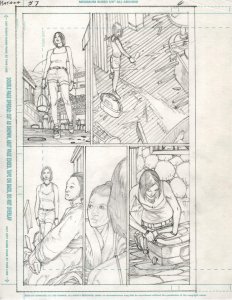 Katana #7 pg 6 DC New 52-Justice League Original Penciled art by ALEX SANCHEZ