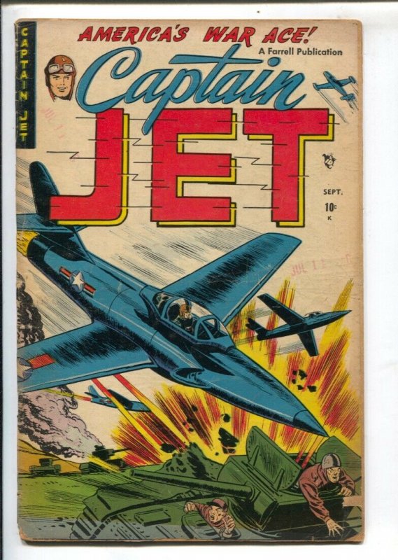 Captain Jet #3 1952-Ajax-fight the commies-bondage panels-Wright Brothers sto...