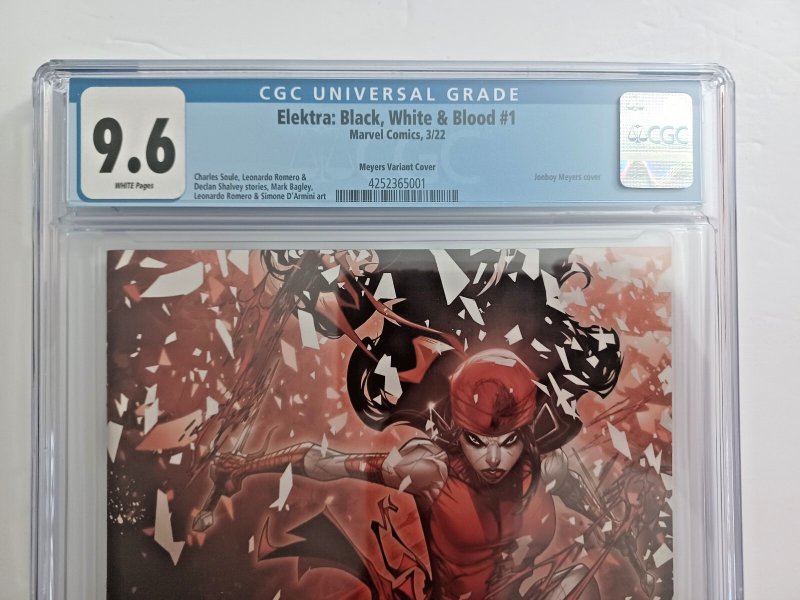 Elektra Black White & Blood #1 Meyer Variant - 2022 - CGC 9.6