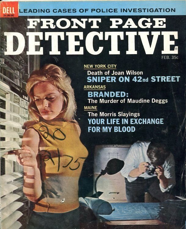 FRONT PAGE DETECTIVE-02/1965-SNIPER'S-MORRIS SLAYINGS-LOVE THAT KILLS VG/FN