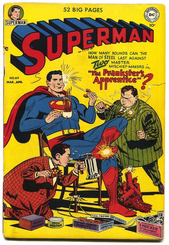 SUPERMAN #69-1951-FIRECRACKER GAG COVER-DC GOLDEN-AGE