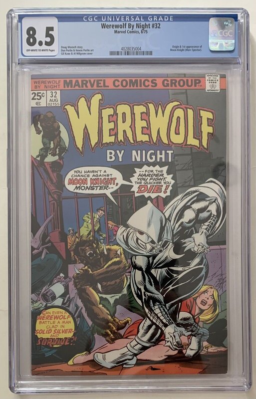 (1975) WEREWOLF BY NIGHT #32 1ST Appearance MOON KNIGHT CGC 8.5 OW/WP!