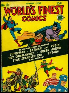 World's Finest #10 1943 -Superman- Batman- Green Arrow- Simon & Kirby VG/F