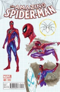 2015 SPIDER MAN #1 1:20 ALEX ROSS DESIGN VARIANT COVER! RARE!