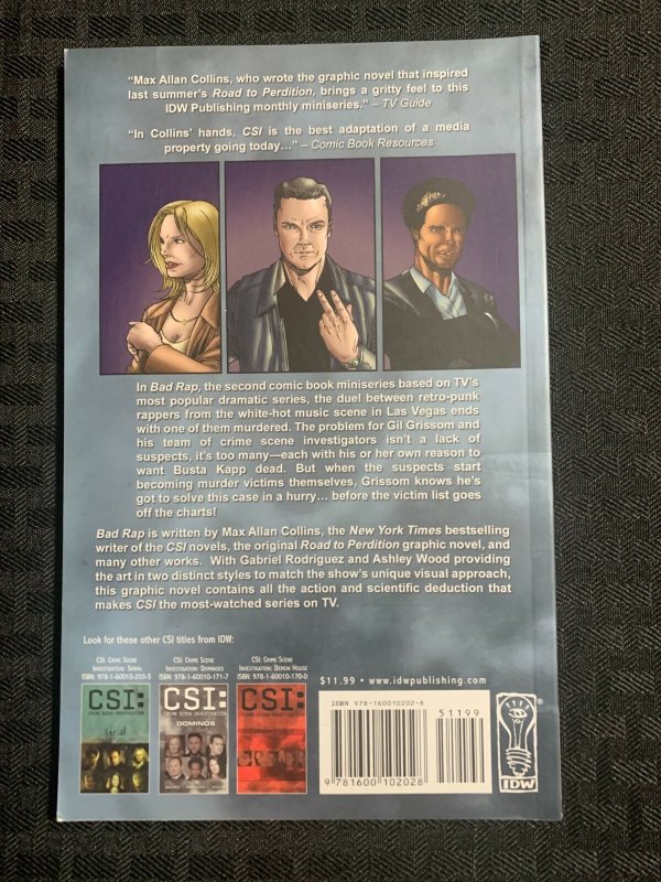 2008 CSI Crime Scene Investigation: Bad Rap #2 SC VF- 7.5 1st IDW