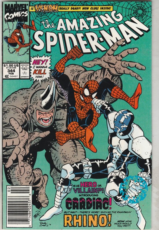 The Amazing Spider-Man #344 (1991) High-Grade NM- 1st Cletus Kasady C’vill CERT