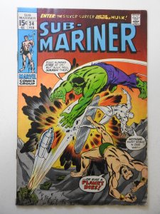 Sub-Mariner #34 (1971) GD Condition moisture damage, mold, rusty staples