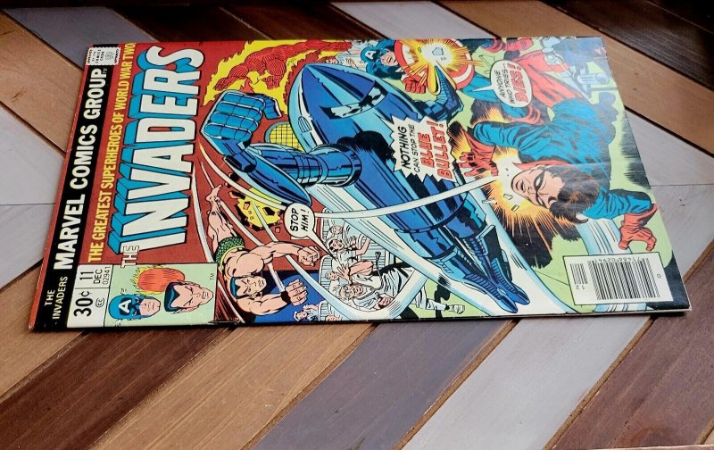 Invaders #11 VG/FN (Marvel 1976) Night of the Blue Bullet origin SPITFIRE 