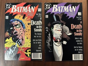 Batman #426-429 Signed Mike DeCarlo. A Death In The Family Full Set 1988 FN-