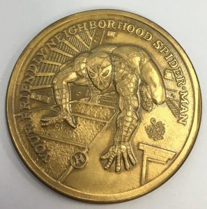 NICE!! 1973 Marvel Spider-Man Collector's Coin Bronze Medallion    *