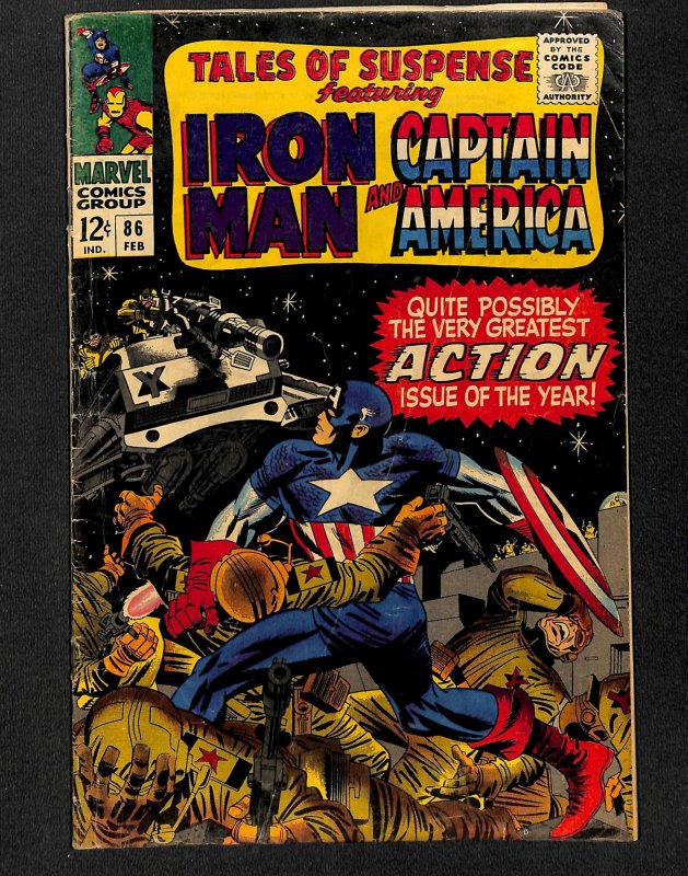 Tales Of Suspense #86 VG- 3.5 Iron Man Captain America!