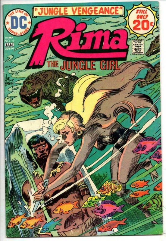 RIMA the JUNGLE GIRL #5, VF, Joe Kubert, Bronze age 1974 1975