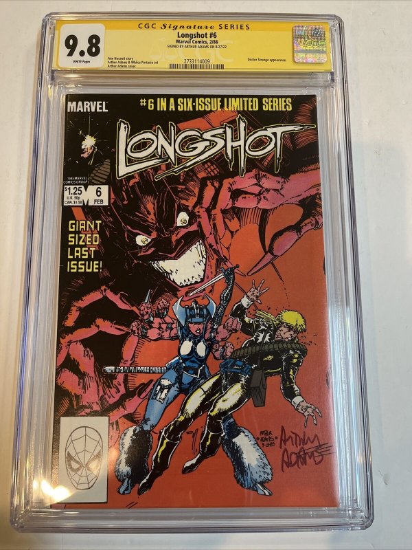 Longshot (1986) # 6 (CGC SS 9.8) Signed Arthur Adams !