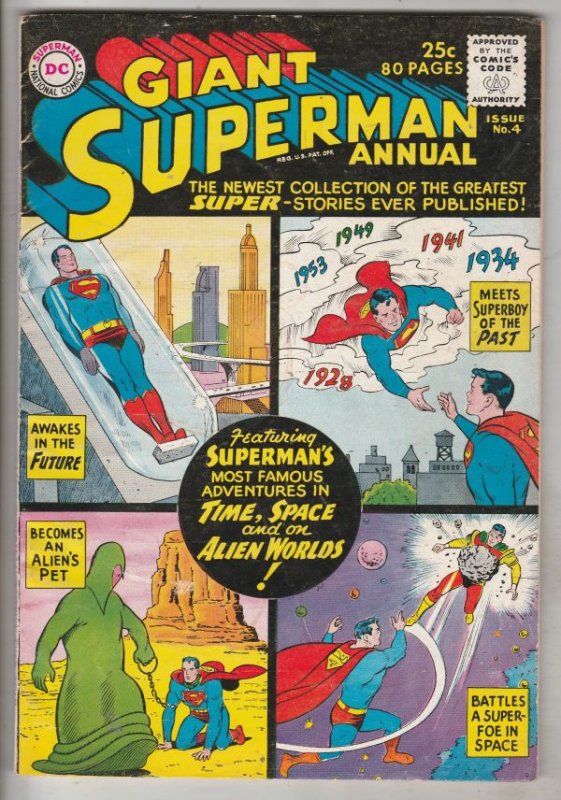 Superman Giant Annual #4 (Jan-61) FN+ Mid-High-Grade Superman, Jimmy Olsen,Lo...