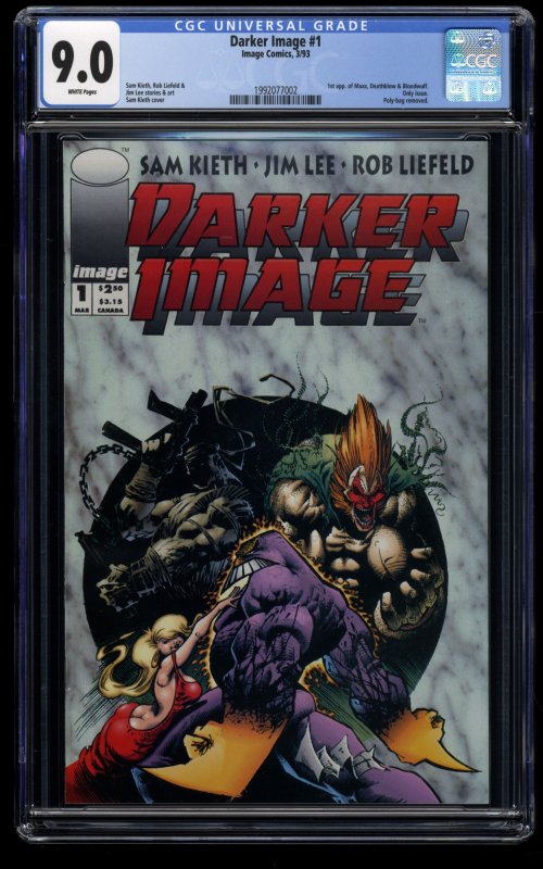 Darker Image #1 CGC VF/NM 9.0 White Pages 1st Maxx Deathblow Bloodwulf!