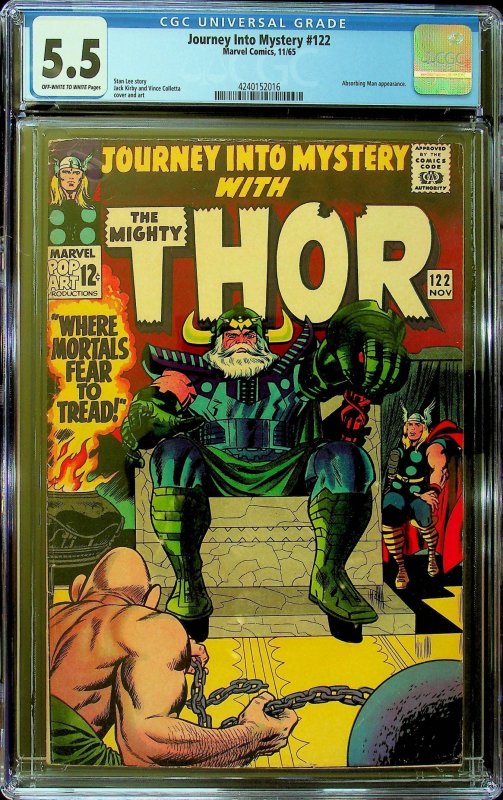 Journey into Mystery #122 (1965) - CGC 5.5 - Cert#4240152016