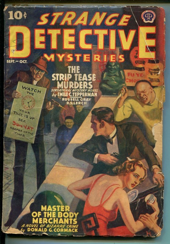 Strange Detective Mysteries 9/1939-John Howitt-Tepperman-pulp-strip tease-G/VG