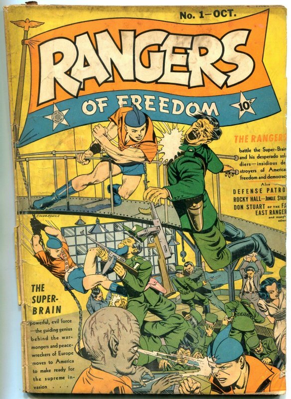 Rangers of Freedom #1 1941- Fiction House Golden Age- 1st Ranger Girl 