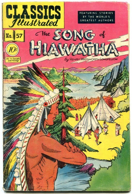 Classics Illustratred #57 HRN 55-Song of Hiawatha - EGYPTIAN COLLECTION vg