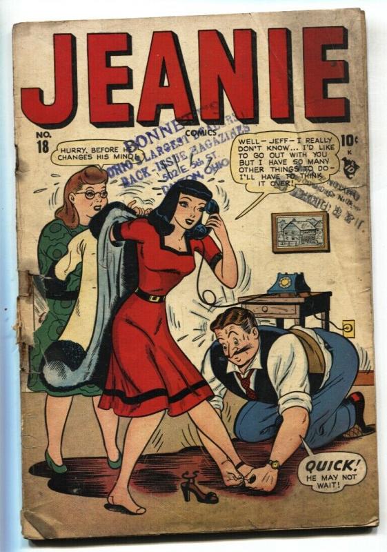 Jeanie #18 1948- Marvel Good Girl Art cover- Mitzi- Willie