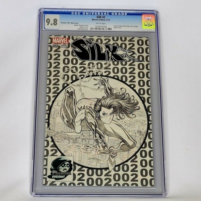 Silk #2 Marvel 2015 CGC 9.8 Phantom Sketch Amazing Spiderman 300 Homage Top Grd