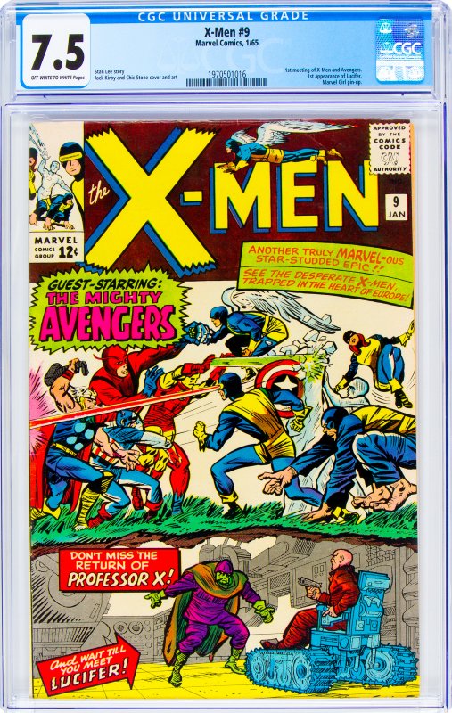 X-Men #9 CGC Graded 7.5 1st meeting of X-Men and Avengers. 1st appearance of ...