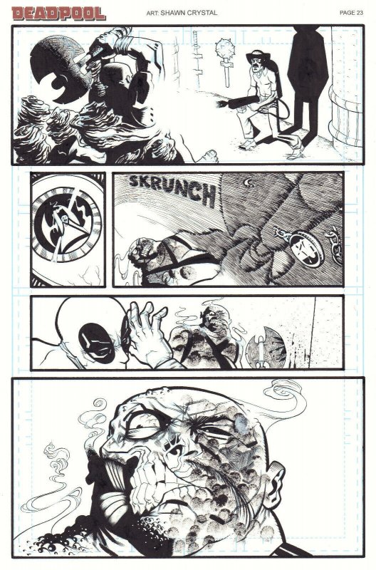 Deadpool #? p.23 - Pencil & Ink Versions 2pc Set - art by Shawn Crystal