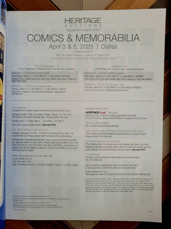 Heritage Auctions: Comics & Memorabila Catalog - Apr 3-6, 2025 Detective Comics