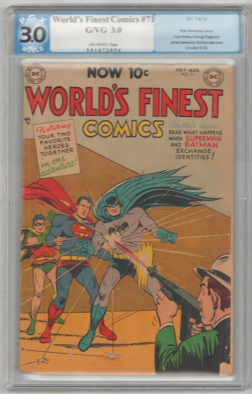 World's Finest Comics #71 PGX 3.0 GD/VG '54 DC Comics ~ Curt Swan 1st Team Up!!!
