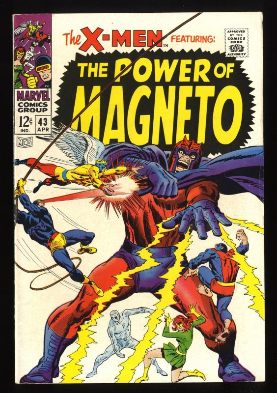 X-Men #43 FN/VF 7.0 Marvel Comics Magneto!
