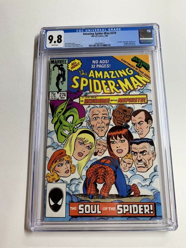 Amazing Spider-man 274 Cgc 9.8 White Pages Marvel Copper Age