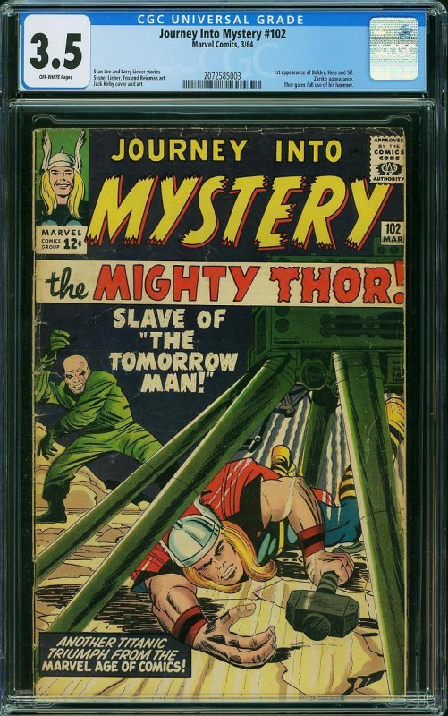 JOURNEY INTO MYSTERY #102 CGC 3.5 (1964)