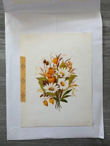 GRANDFATHERS DAY White and orange Flowers 6.5x9 Greeting Card Art FD7606