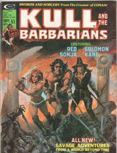 Kull and the Barbarians #3 (1975) Kull, origin Red Sonja, 1st Solomon Kane