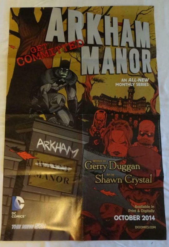 ARKHAM MANOR Promo Poster , 22 x 33, 2014,DC,  Unused more in our store 047