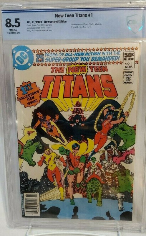 New Teen Titans #1 - CBCS 8.5 - NEWSSTAND Edition - WHITE PAGES