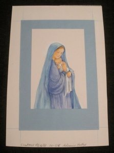 MERRY CHRISTMAS Madonna w/ Baby Jesus 5.5x8.5 Greeting Card Art #FL413