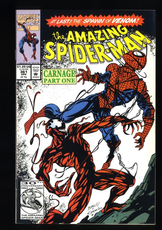 Amazing Spider-Man #361 NM- 9.2 1st Appearance Carnage!