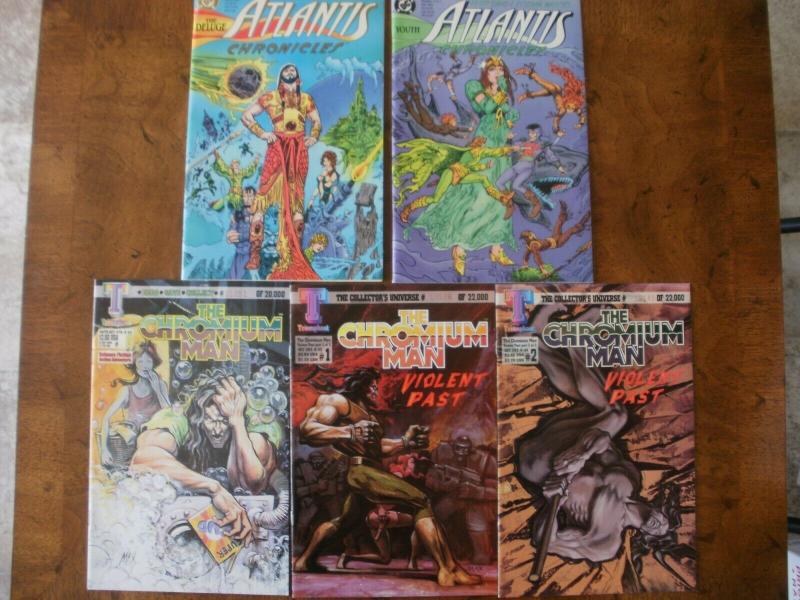 5 Comic: ATLANTIS CHRONICLES #1(Deluge) #3 (Youth) THE CHROMIUM MAN #0 #1 #2