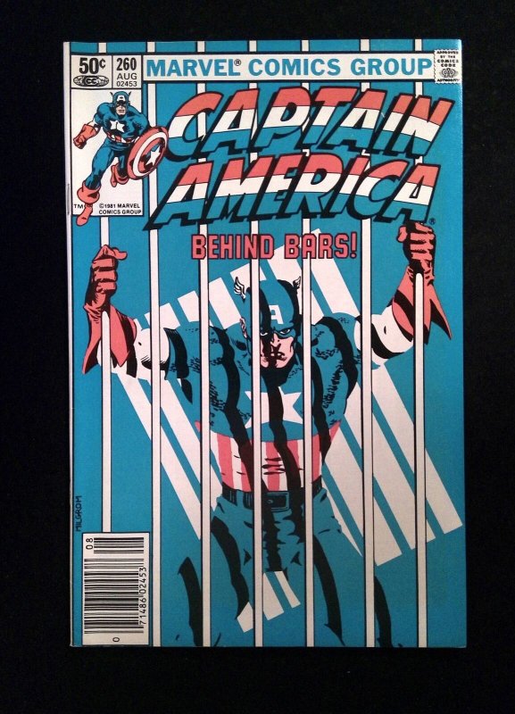 Captain America #260  Marvel Comics 1981 VF+ Newsstand 