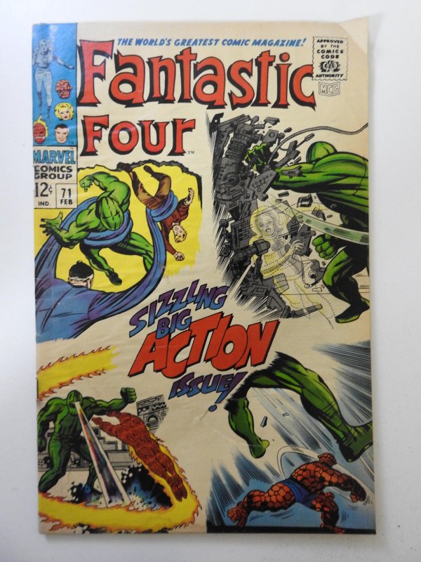 Fantastic Four #71 (1968) GD Condition! Moisture damage, 3 in tear fc