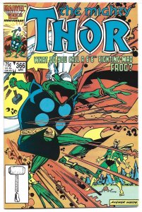 Thor #366 Frog Saga Pt 4 of 4 (Apr 1986, Marvel)  9.4 NM