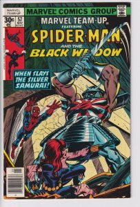 MARVEL TEAM-UP #57 Black Widow (May 1977) Nice FN+ 6.5 white!