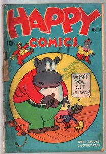 Happy #11 1946-Nedor-crazy funny animals-violent stories-prank cover-G+