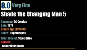 Shade the Changing Man 5 (1978) VF 8.0 Bronze Age DC Comics
