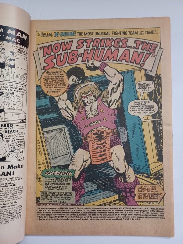 X-Men #89 - reprints X-Men #40 - 1974 - VG
