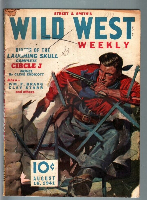 WILD WEST WEEKLY 8/30/1941-WESTERN PULP-BUD JONES VG